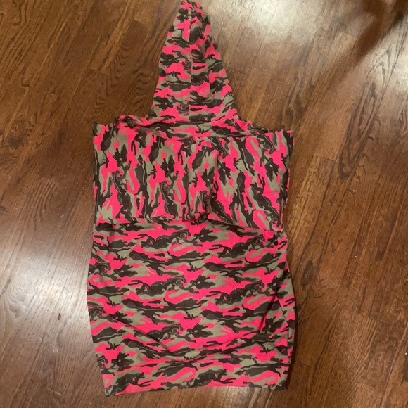 Pink and Green Patterned camouflage hoodie - Picture 2 of 4